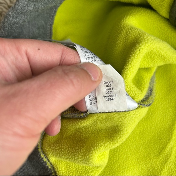 Eddie Bauer Men's Sweater Large Gray/Green Y2K Full Zip Fleece Polyester Jacket - Picture 8 of 10